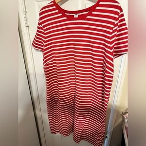 Old Navy red and white striped cotton dress